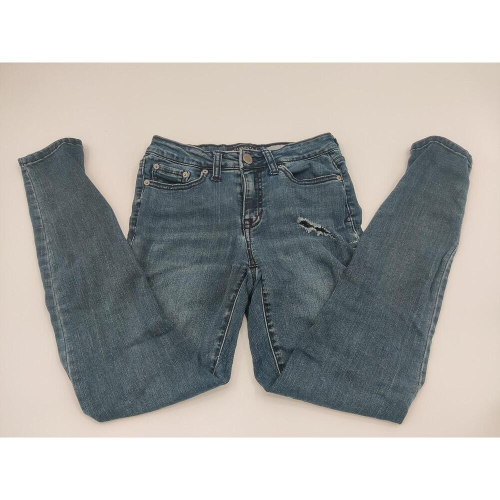 Aeropostale Women's Blue Denim Jeggings Distressed Skinny‎ Jeans Size 0